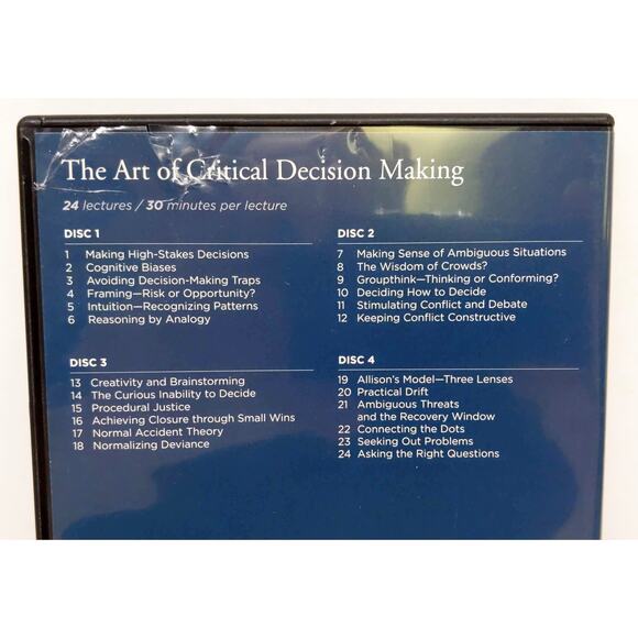 The Great Courses - The Art of Critical Decision Making - Guidebook & DVDs *USED - Picture 4 of 9